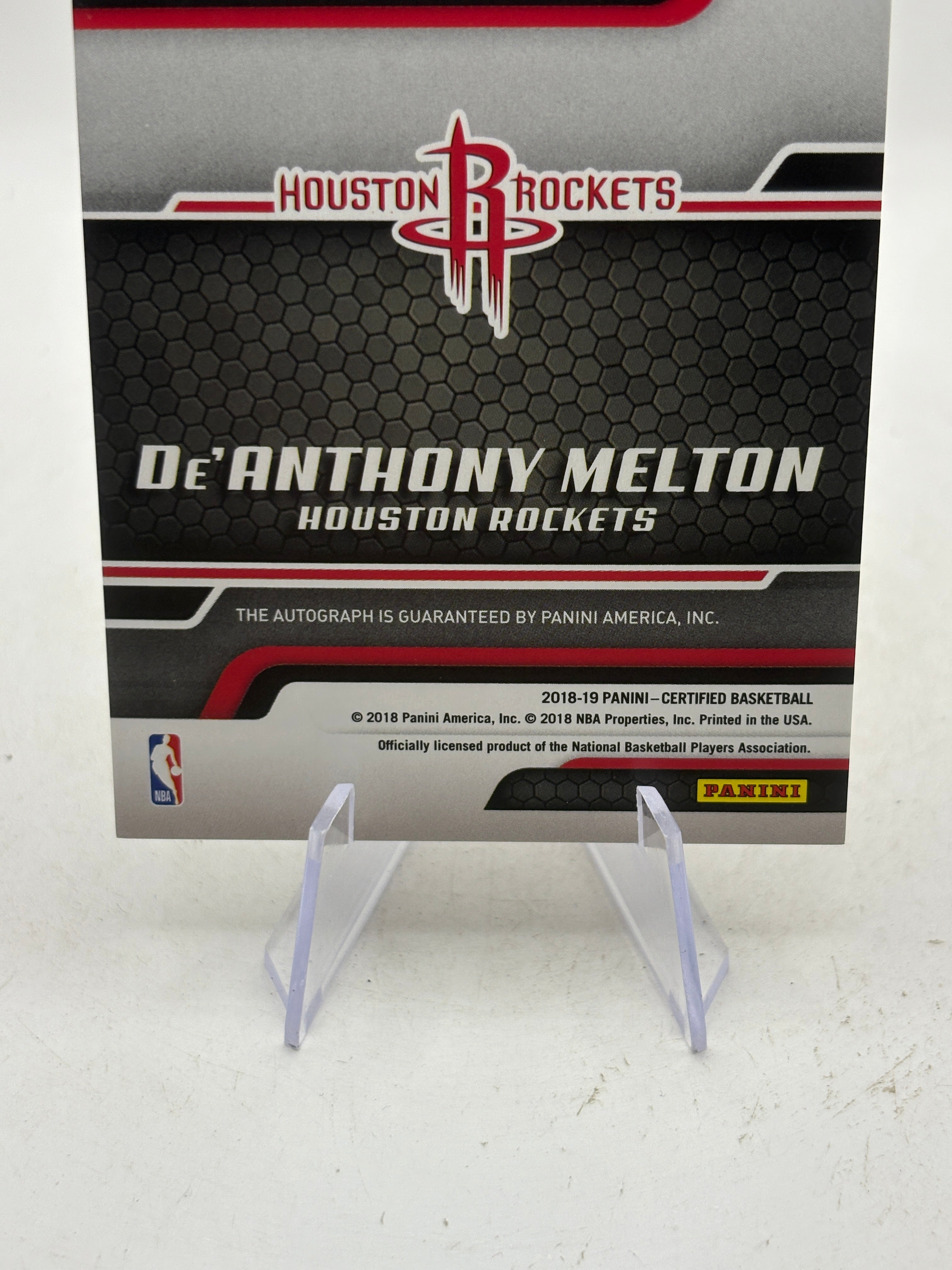 2018 Panini Certified Rookie Roll Call RRC-DM De’Anthony Melton Auto /10